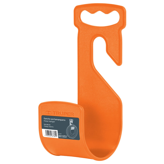 Gancho plástico naranja para manguera de jardín, Truper 100173 GA-MA-N