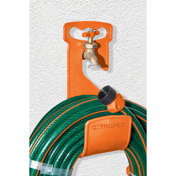 Gancho plástico naranja para manguera de jardín, Truper 100173 GA-MA-N