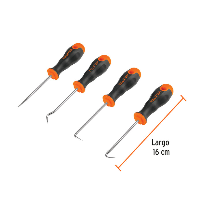 Juego de 4 puntas y ganchos multiusos, Truper 14210 GAN-4