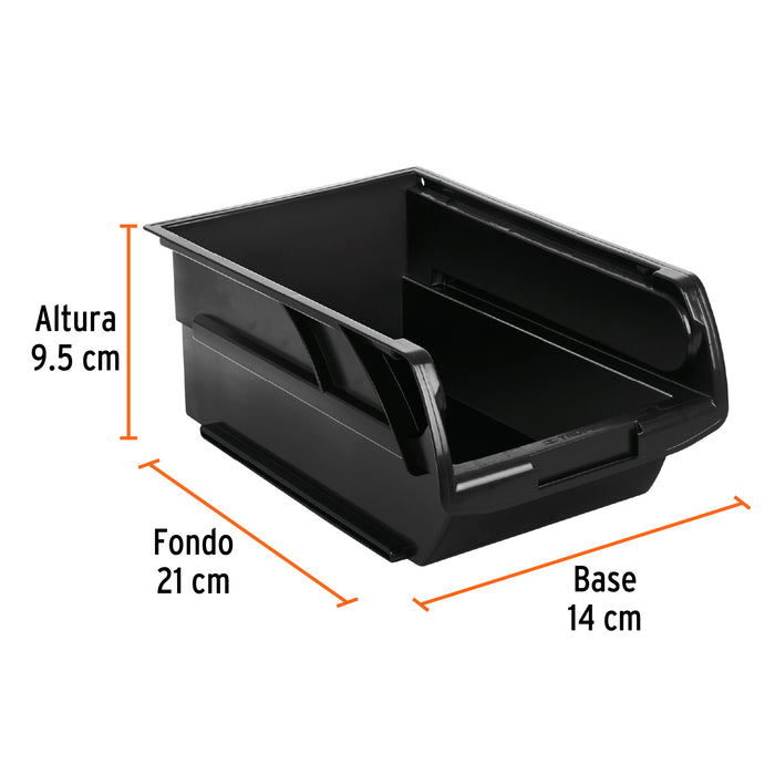 Gaveta apilable de plástico 21 x 14 x 9.5 cm, Truper 102436 GAV-2.5