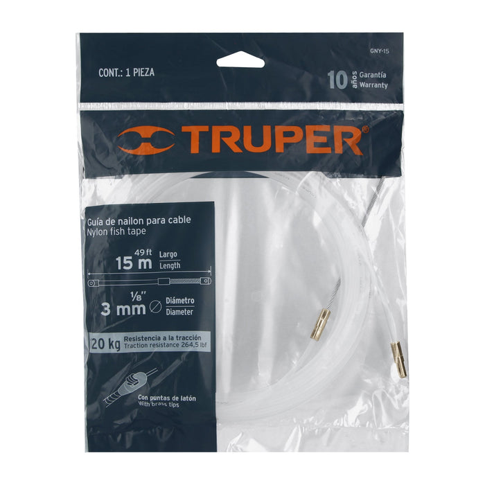 Guía de nylon de 15 m para cable, Truper 17756 GNY-15