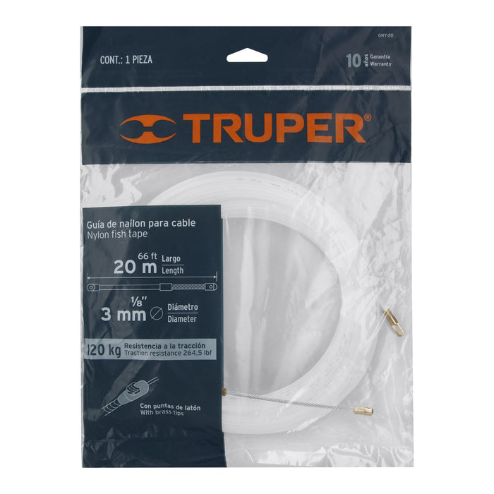 Guía de nylon de 20 m para cable, Truper 17757 GNY-20