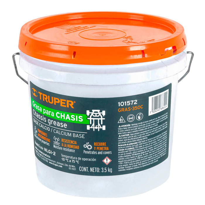 Grasa lubricante para chasis, base calcio, 3.5 kg, Truper 101572 GRAS-350C