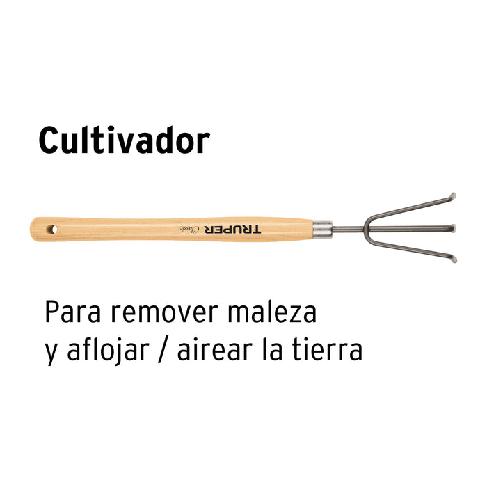 Cultivador para jardín, mango de 15', Truper 15036 GTL-CV