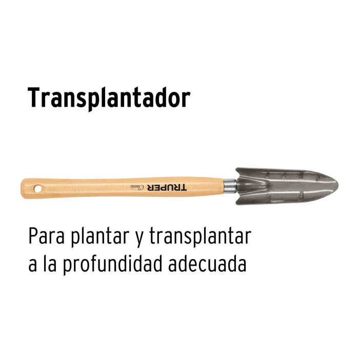 Transplantador para jardín, mango de 12-1/4', Truper 15034 GTL-TR