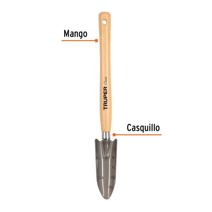 Transplantador para jardín, mango de 12-1/4', Truper 15034 GTL-TR