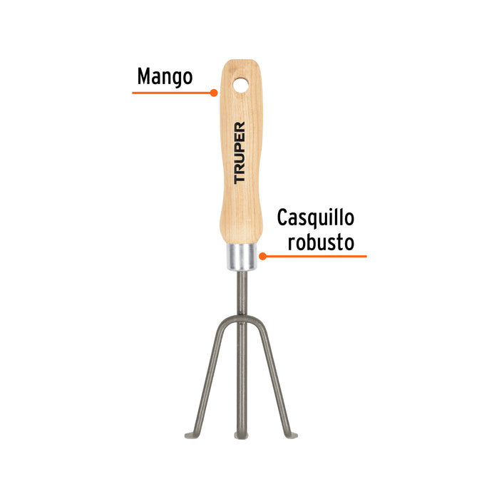 Cultivador para jardín, mango de 6', Truper 15024 GTS-CV