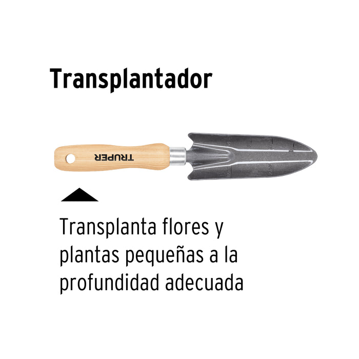 Transplantador para jardín, mango de 6', Truper 15022 GTS-TR