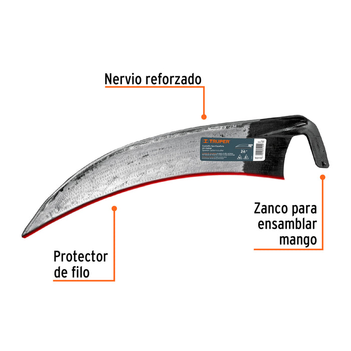 Guadaña tipo española de 26' sin mango, Truper 14901 GTX-26