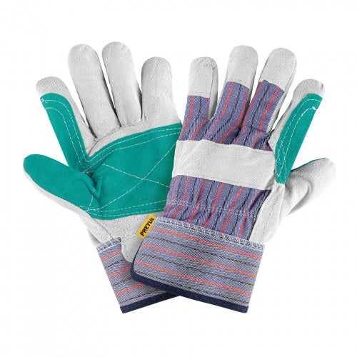 Guantes de carnaza y loneta con refuerzo, unitalla, Pretul 29977 GU-215P