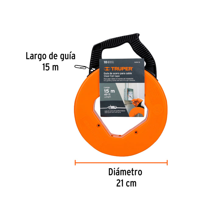 Guía de acero de 15 m para cable, Truper 17751 GUIA-15