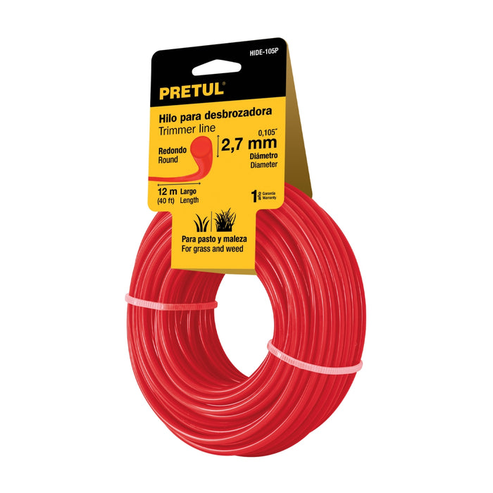 Rollo de hilo para desbrozadora, 2.7 mm x 12 m, Pretul 20025 HIDE-105P