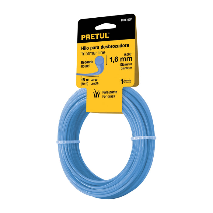 Rollo de hilo para desbrozadora, 1.6 mm x 15 m, Pretul 20022 HIDE-65P