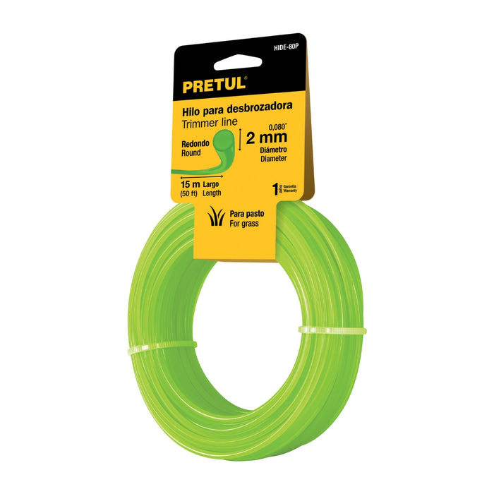 Rollo de hilo para desbrozadora, 2 mm x 15 m, Pretul 20023 HIDE-80P