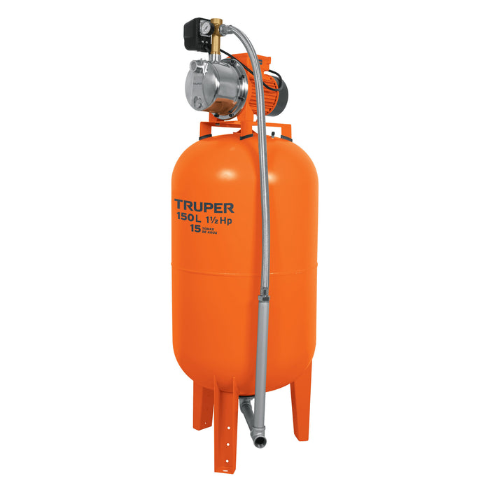 Equipo hidroneumático 150L, bomba jet 1-1/2 HP, Truper Código: 12257