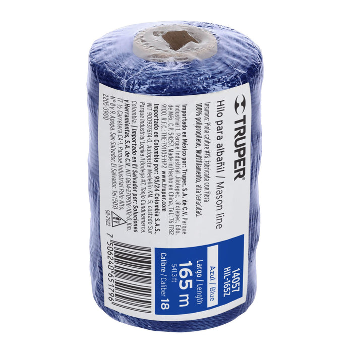 Carrete con 165 m de hilo para albañil azul, Truper 14057 HIL-165Z