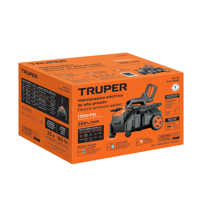 Hidrolavadora eléctrica compacta horizontal 1,500 psi. 103770 (HILA-1500H)