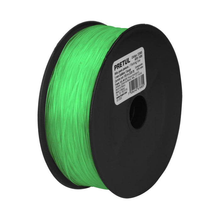 Carrete con 100 m de hilo para pesca verde calibre 1.00 mm 22065 HIPE-100V
