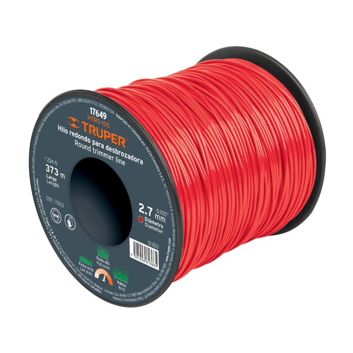 Carrete de hilo para desbrozadora, 2.7 mm x 373 m, Truper 17649 HTR5-105