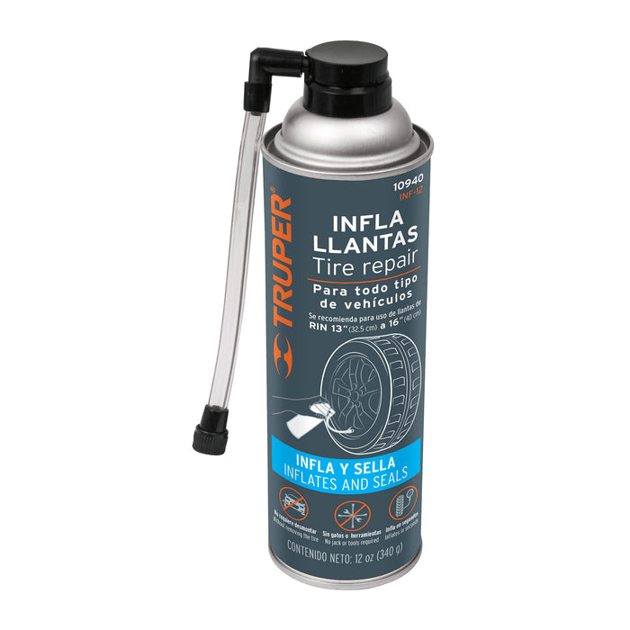 Inflallantas de 12 oz (340 g), Truper 10940 INF-12