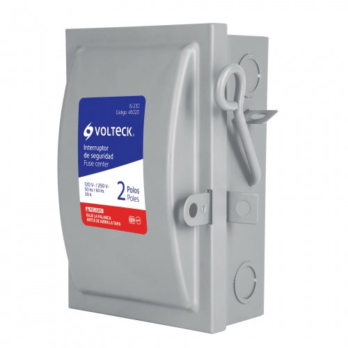 Interruptor de seguridad 2 polos, 30 A, Volteck 46020 IS-230