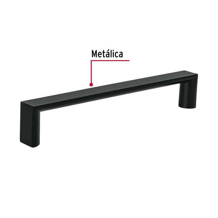 Jaladera de 128mm estilo 'Andamio' acabado negro, Hermex 45640