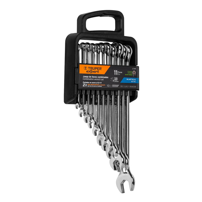 Juego de 11 llaves combinadas extralargas pulidas mm, Expert 15778 JC-11M