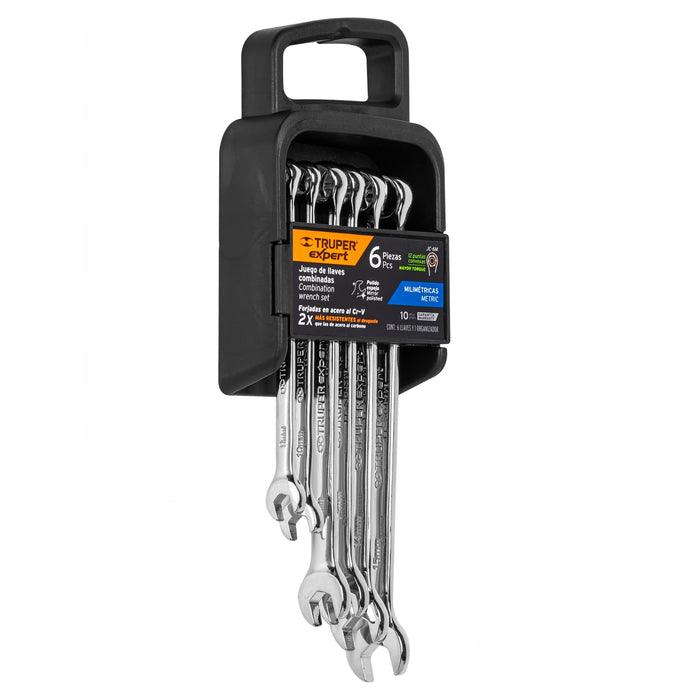 Juego de 6 llaves combinadas extralargas pulidas mm, Expert 15770 JC-6M