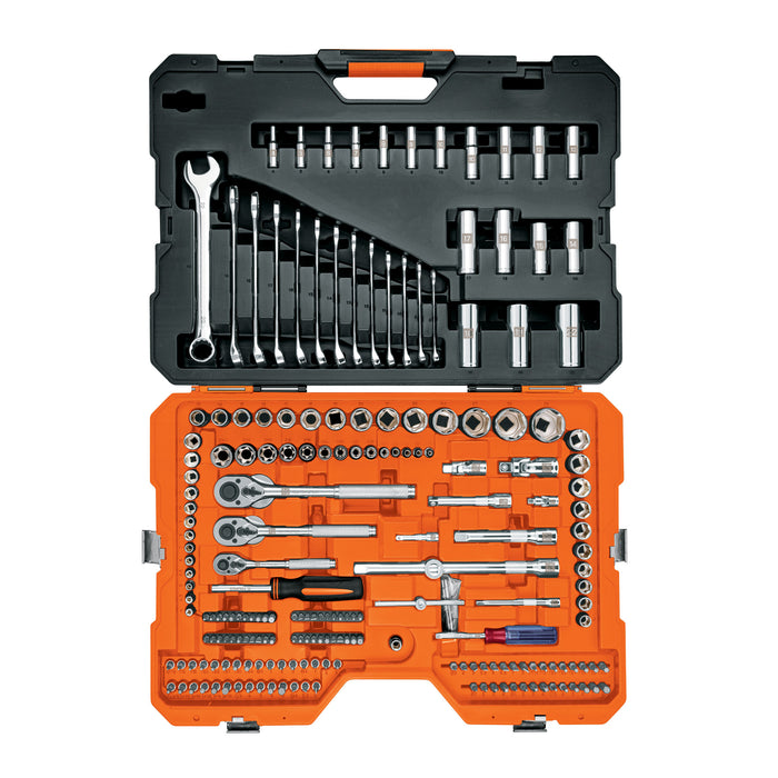 Juego 210 herramientas 1/4', 3/8' y 1/2' std y mm p/mecánico 15695 JD-210MP