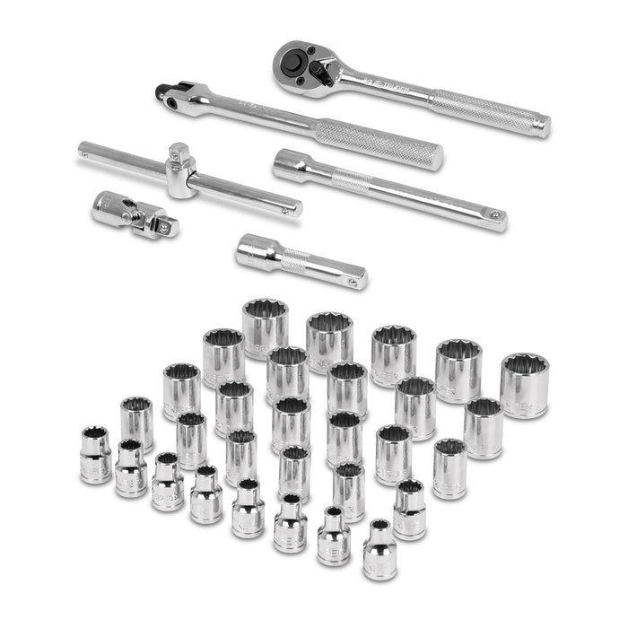 Juego de 36 herramientas cuadro 3/8' std y mm para mecánico Código: 13955