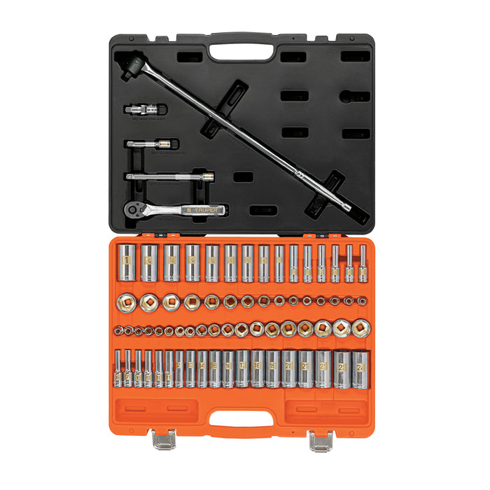 Juego de 73 herramientas cuadro 3/8' std y mm para mecánico Código: 102389