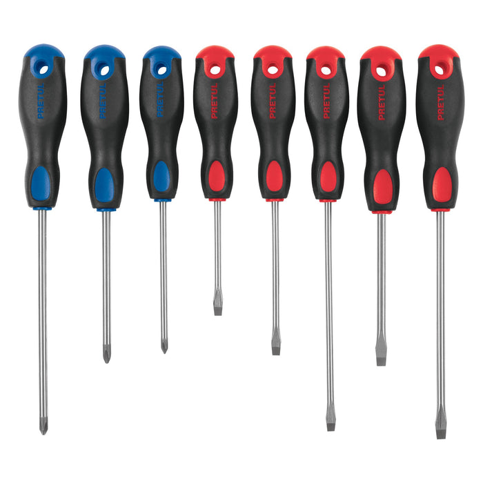 Juego de 8 desarmadores mango Comfort Grip, Pretul 20219 JD-8BP