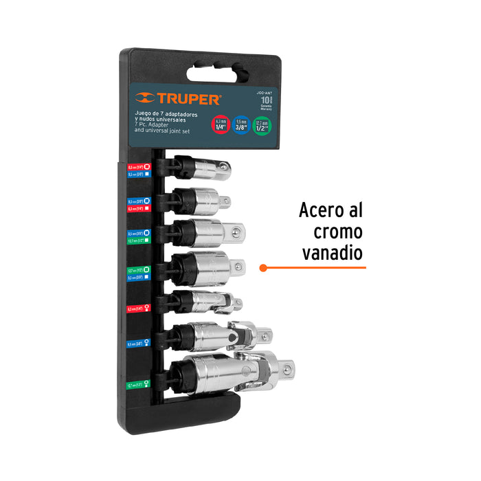 Juego de 7 piezas de adaptadores y nudos universales, Truper 17844 JGO-AN7