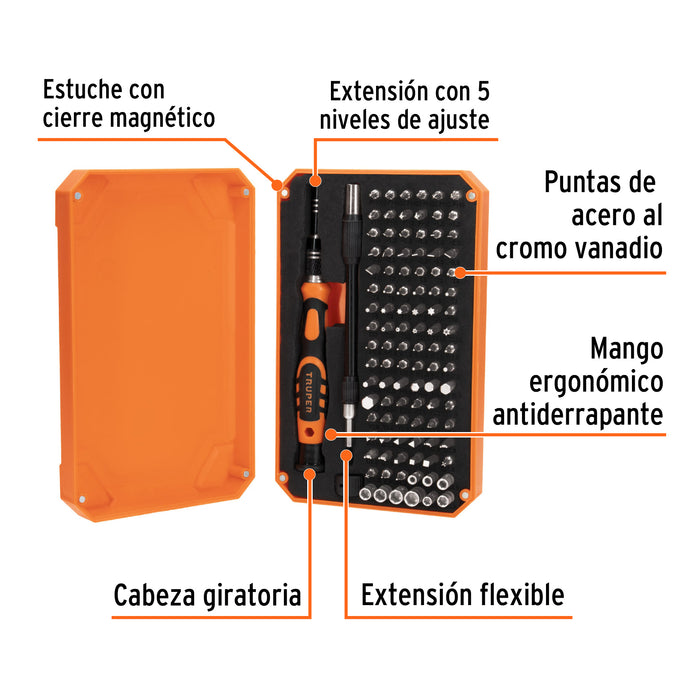 Desarmador de precisión con 106 puntas intercambiables 102398 JOY-106