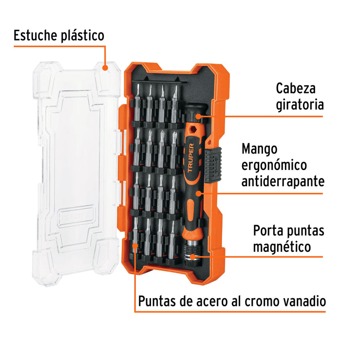 Desarmador de precisión con 16 puntas intercambiables 14159 JOY-17