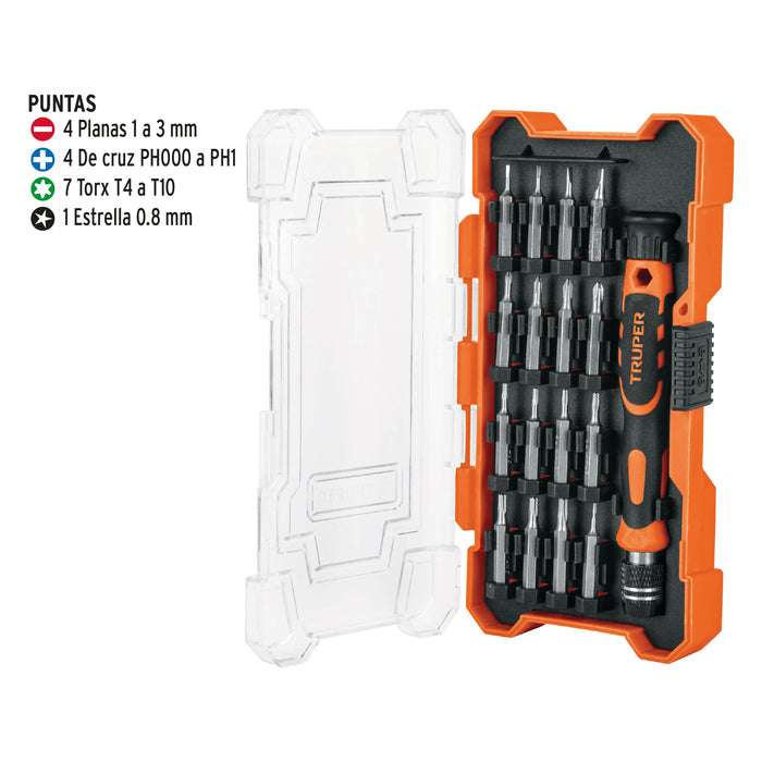Desarmador de precisión con 16 puntas intercambiables 14159 JOY-17