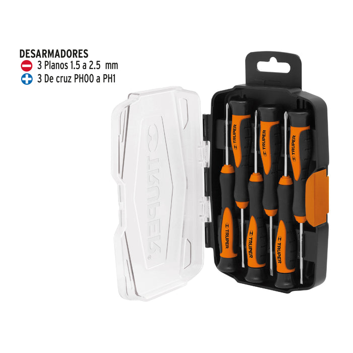 Juego con 6 desarmadores de precisión, Truper 14202 JOY-6
