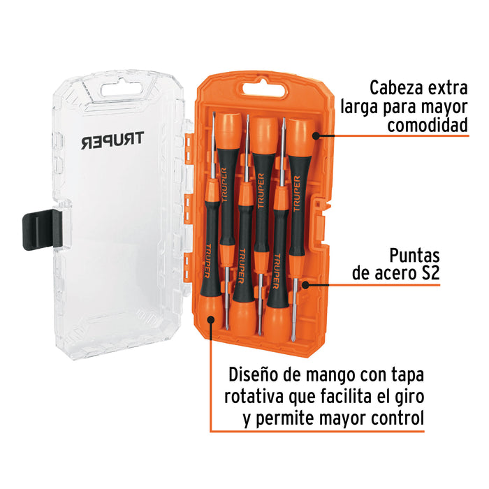 Juego con 6 desarmadores de precisión, Truper 14202 JOY-6