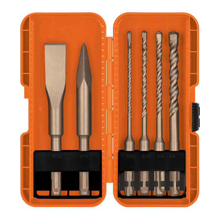 Juego de 6 brocas y cinceles SDS plus en estuche, Truper Código: 103033