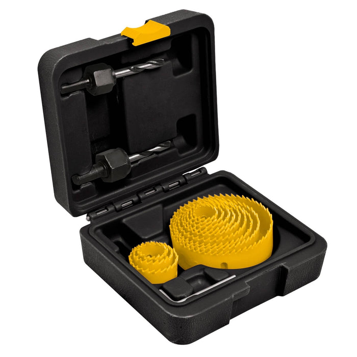 Juego de 12 brocasierras, 2 mandriles y llave allen, Pretul 26037 KIT-14P
