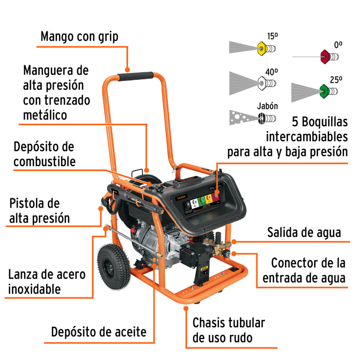 Hidrolavadora con motor a gasolina, 4000 PSI, Truper 12910 LAGAS-4000
