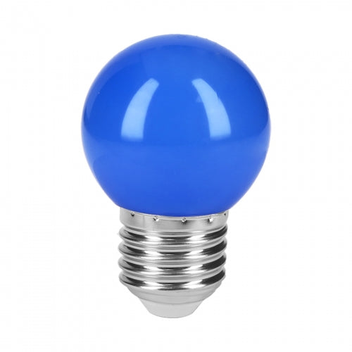 Lámpara LED tipo bulbo G45 1 W color azul, caja, Volteck 46026 LED-1AZ