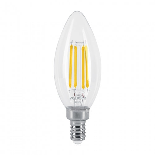 Lámpara LED tipo vela 4 W con filamento base E12 luz cálida 48253 LED-V4F2C