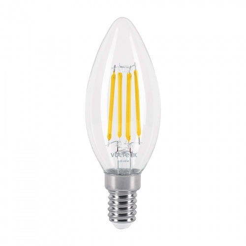 Lámpara LED tipo vela 4 W con filamento base E14 luz cálida 48254 LED-V4F4C