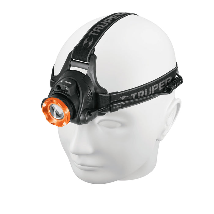 Linterna de minero 1 LED 300 lm recargable, Truper 12890 LI-CA-300R