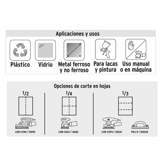 Lija de agua grano 1000 microfina carburo de silicio, Truper 11632 LIAG-1000