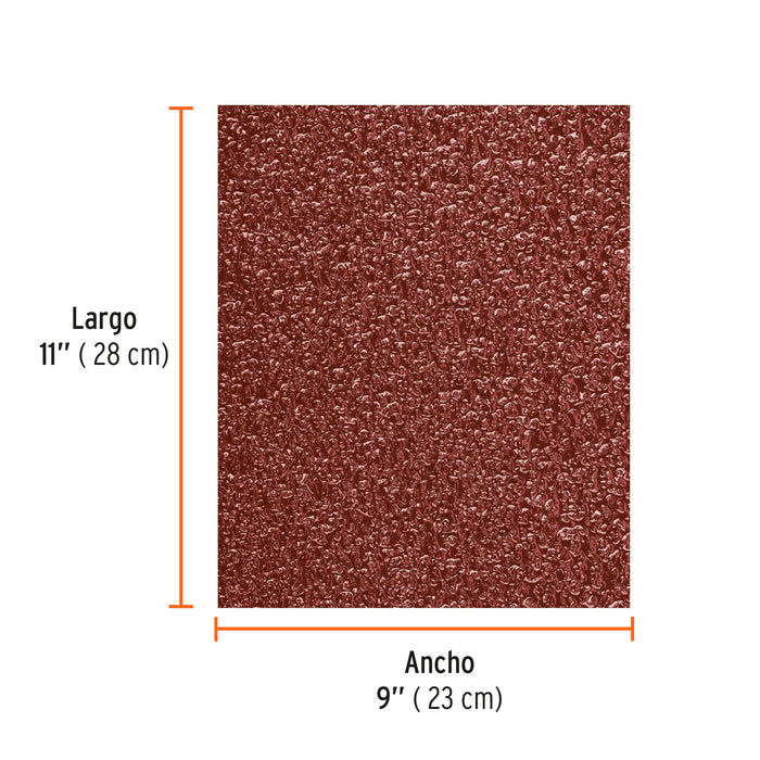 Lija de esmeril roja grano 36 de óxido de aluminio, Truper 11640 LIMER-36