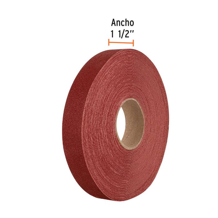 Rollo de 45 m de lija para plomero grano 100 ancho 1-1/2' Código: 11661