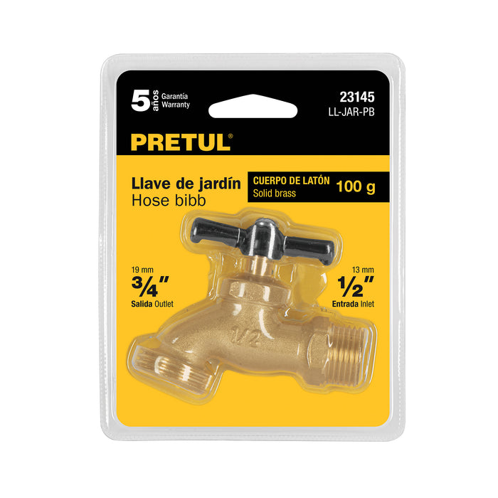 Llave para manguera, de latón 100 g 1/2', en blíster, Pretul 23145 LL-JAR-PB