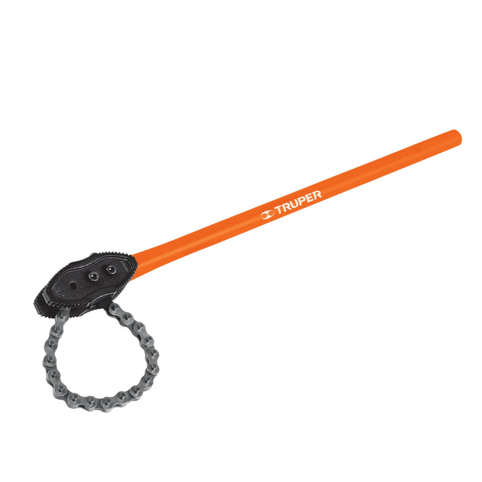 Llave de cadena tipo caimán uso pesado, mango de 28', Truper 13140 LLC-802